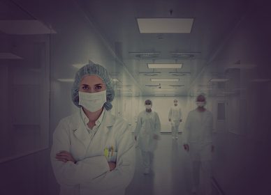 Clinical department team at work
